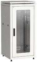 ITK Шкаф сетевой напольный 19" LINEA N 28U 600х600мм стеклянная передняя дверь серый | код LN35-28U66-G | IEK